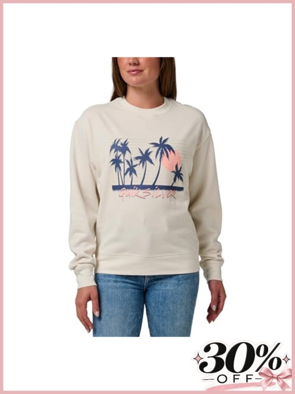 Quiksilver Tropics Runaway Crewneck Sweatshirt Relaxed Fit Graphic Print